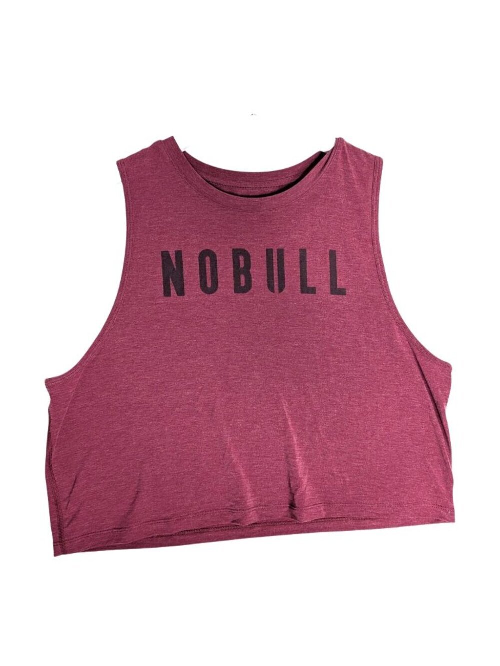 NOBULL Womens Heatheredd Pink Crop Tank Top L Crossfit Gym Wear